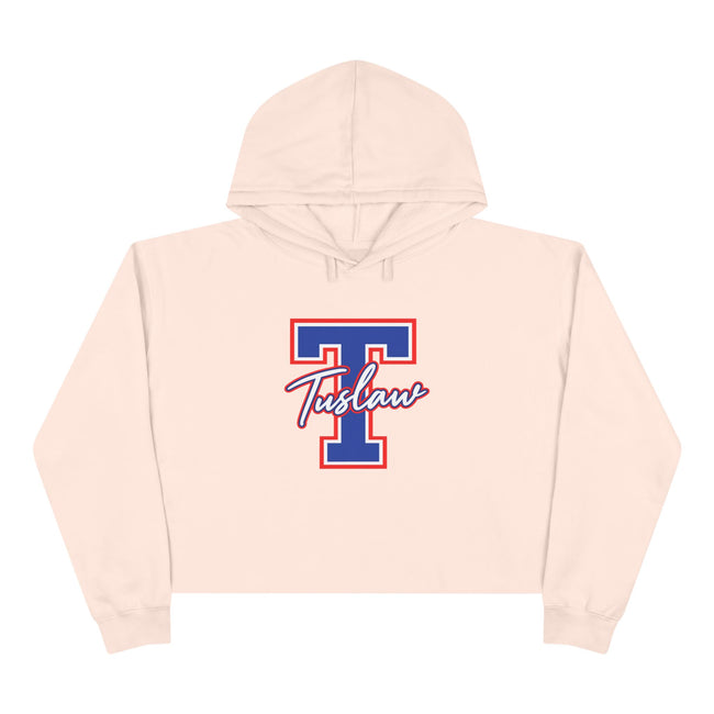 Tuslaw Mustangs Classic Script Monogram Crop Hoodie