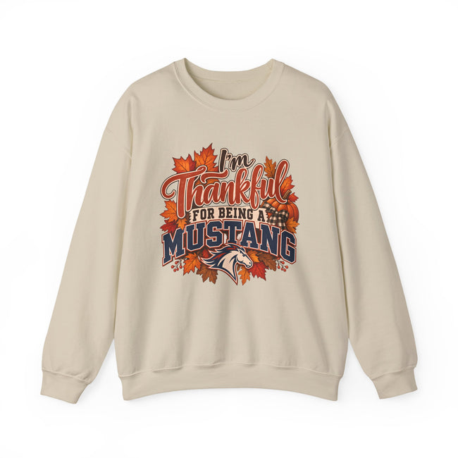 Thankful for Being Mustang Thanksgiving Crewneck Sweatshirt