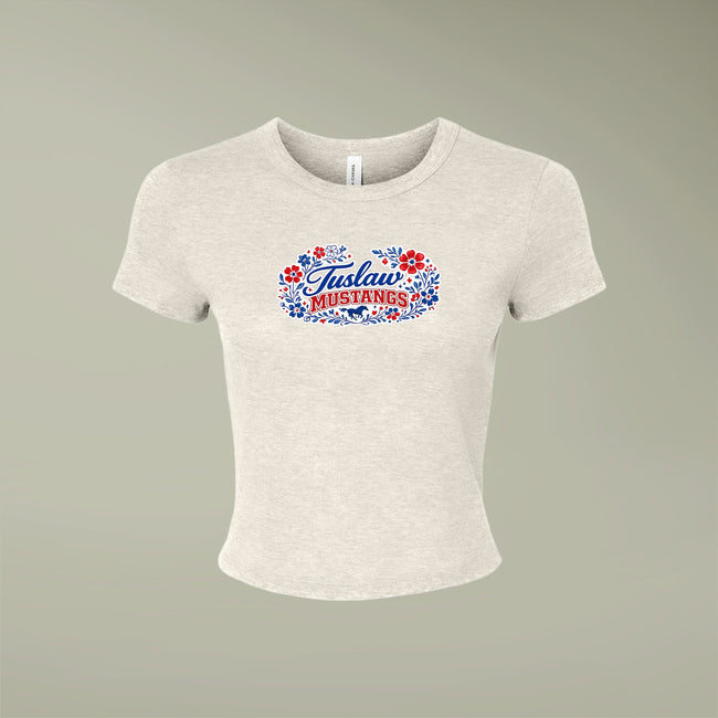 Tuslaw Mustangs Wildflower Script Micro-Rib Baby Tee