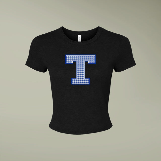 Tuslaw Mustangs Houndstooth Monogram Micro-Rib Baby Tee