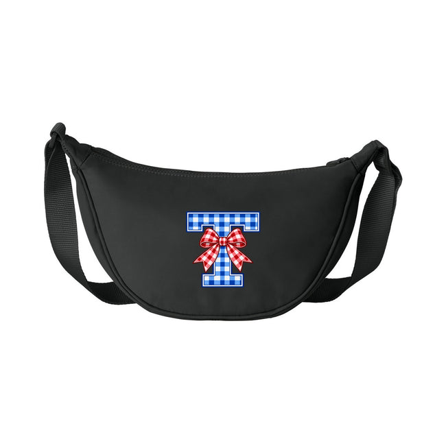 Tuslaw Mustangs Gingham Bow Monogram Matte Crossbody Bag
