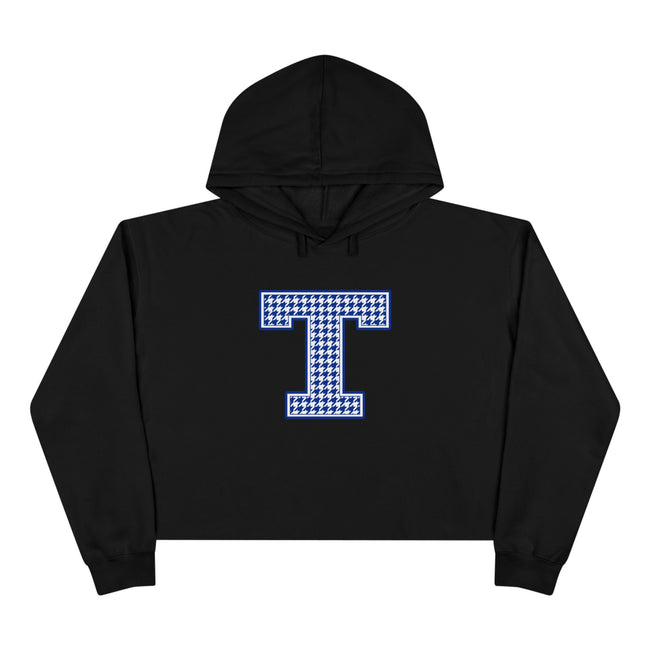Tuslaw Mustangs Houndstooth Monogram Crop Hoodie