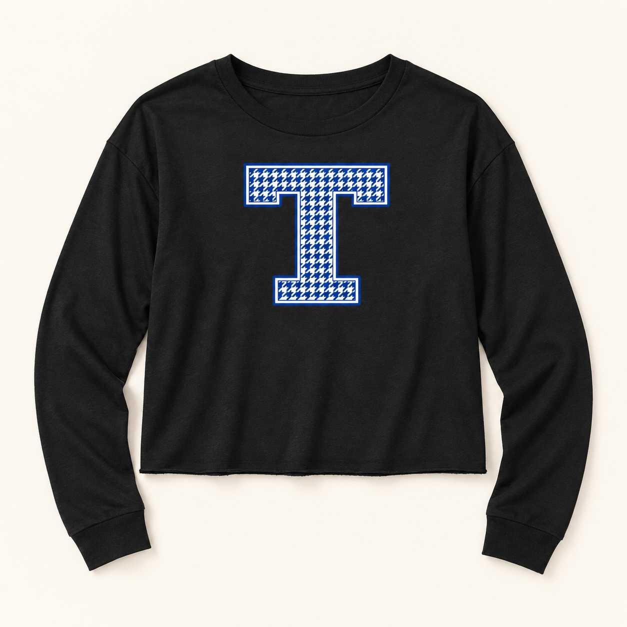 Tuslaw Mustangs Houndstooth Monogram Midi Long Sleeve Tee