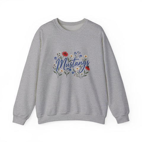 Tuslaw Mustangs Wildflower Garden Crewneck Sweatshirt in Sport Grey