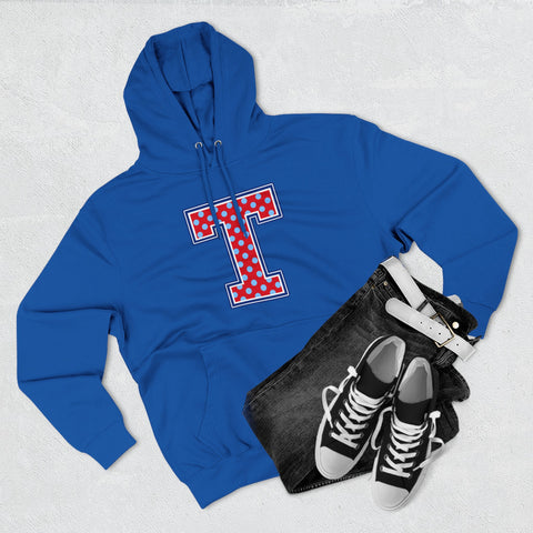 Tuslaw Mustangs — Red Polka Dot Monogram Hoodie (No Bow)