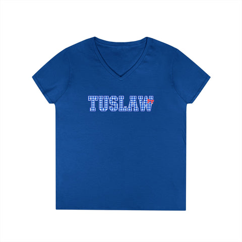 Tuslaw Mustangs Ladies - Bingham Style Tuslaw V-Neck T-Shirt