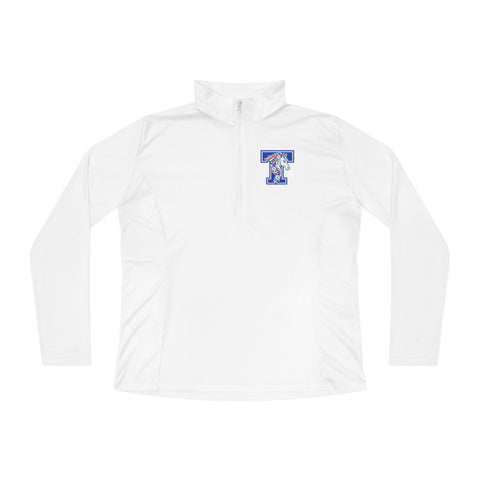 Tuslaw Mustangs Floral Mane Monogram Women’s Quarter-Zip in White