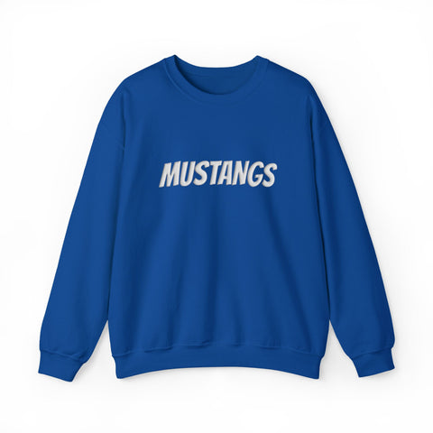 Tuslaw Mustangs — Bold Mustangs Puff Print Crewneck Sweatshirt in Royal