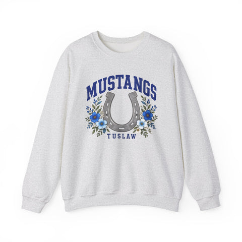 Tuslaw Mustangs Lucky Horseshoe Crewneck Sweatshirt in Ash