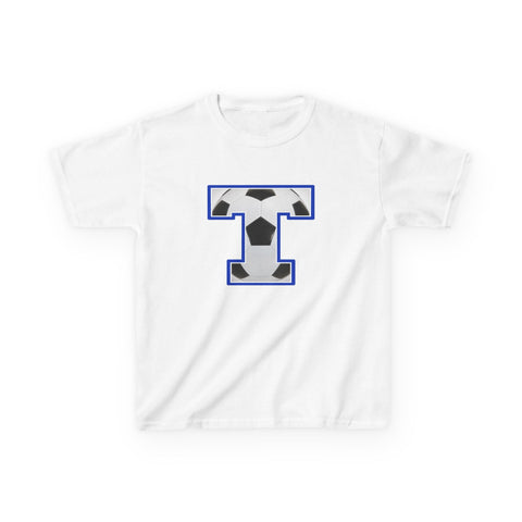 Tuslaw Mustangs Soccer Monogram Kids T-Shirt in White