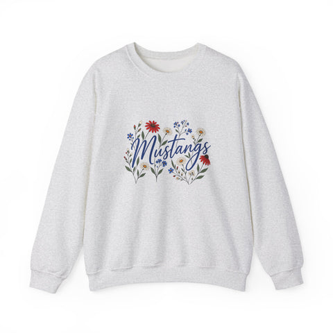 Tuslaw Mustangs Wildflower Garden Crewneck Sweatshirt in Ash