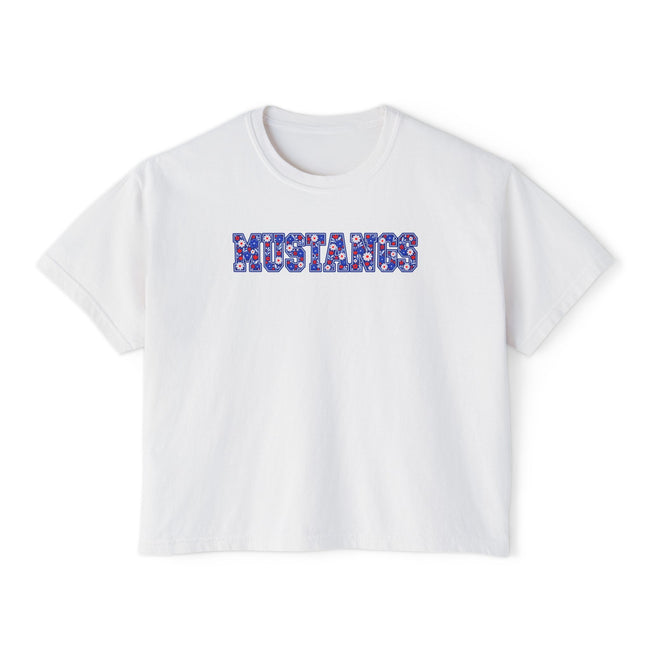 Tuslaw Mustangs Daisy Lettering Boxy T-Shirt