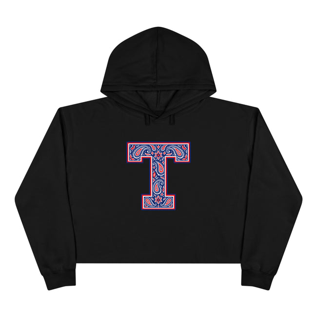 Tuslaw Mustangs Paisley Monogram Crop Hoodie