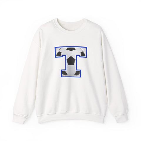 Tuslaw Mustangs Soccer Monogram Crewneck Sweatshirt in White