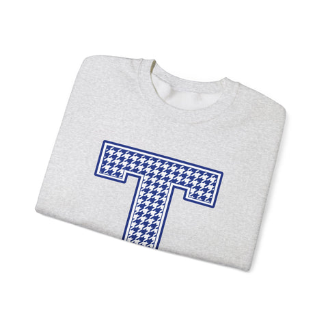 Tuslaw Mustangs Houndstooth Monogram Crewneck Sweatshirt