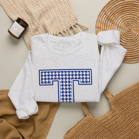 Tuslaw Mustangs Houndstooth Monogram Crewneck Sweatshirt