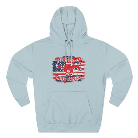 Tuslaw Mustangs — Vintage American Flag Hoodie