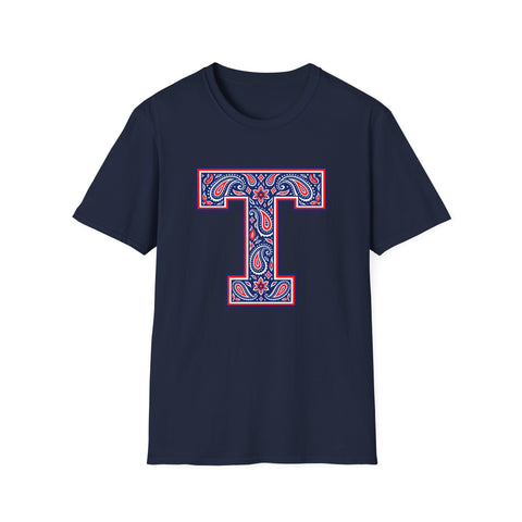 Tuslaw Mustangs Paisley Monogram T-Shirt in Navy