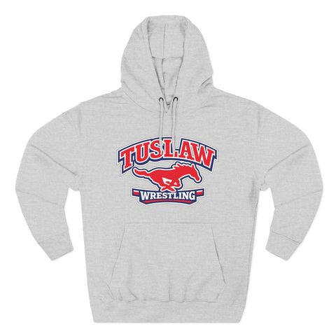 Tuslaw Wrestling — Running Mustang Varsity Hoodie