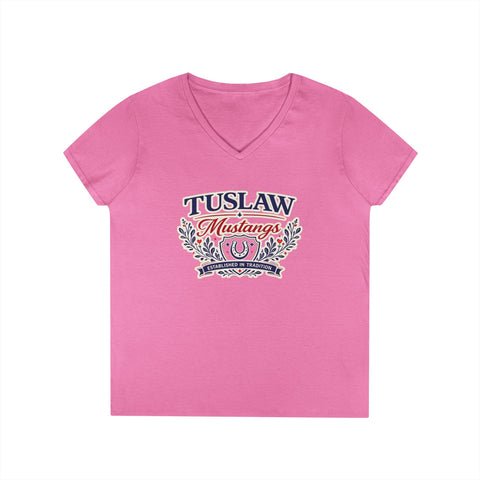 Tuslaw Mustangs Ladies — Established In Tradition V-Neck T-Shirt