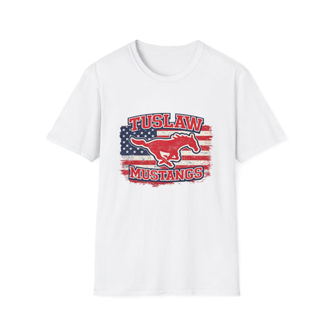 Tuslaw Mustangs — Vintage American Flag T-Shirt