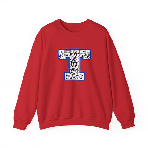 Tuslaw Mustangs Music Monogram Crewneck Sweatshirt in Red
