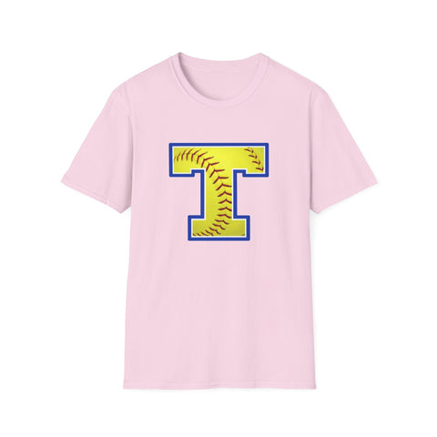 Tuslaw Mustangs Softball Monogram T-Shirt in Light Pink