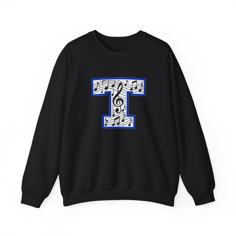 Tuslaw Mustangs Music Monogram Crewneck Sweatshirt in Black