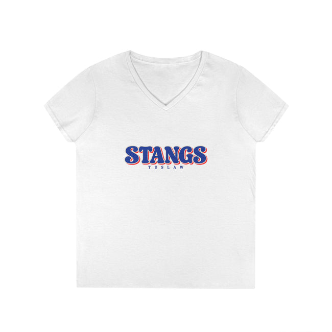 Tuslaw Mustangs Retro STANGS Women’s V-Neck T-Shirt