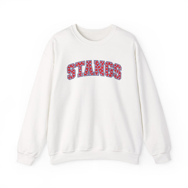 Tuslaw Mustangs — Red Polka Dot STANGS Crewneck