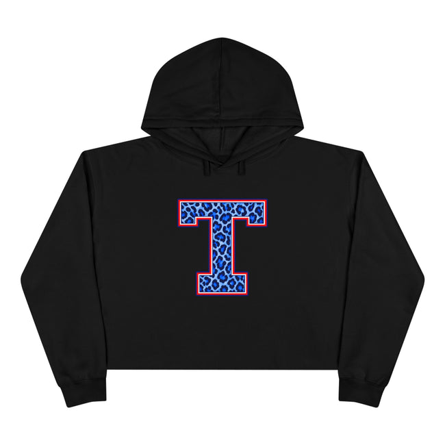 Tuslaw Mustangs Leopard Monogram Crop Hoodie
