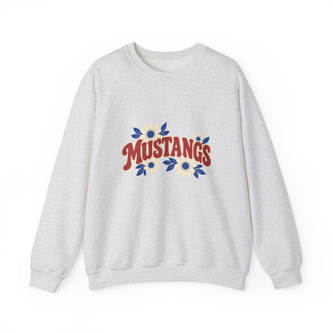 Tuslaw Mustangs in Bloom Crewneck Sweatshirt in Ash