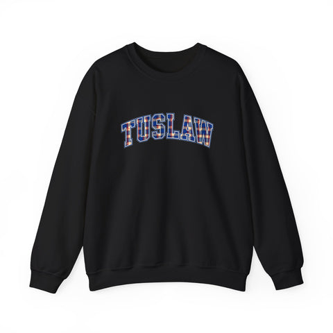 Tuslaw Mustangs TUSLAW Plaid Arch Crewneck Sweatshirt in Black