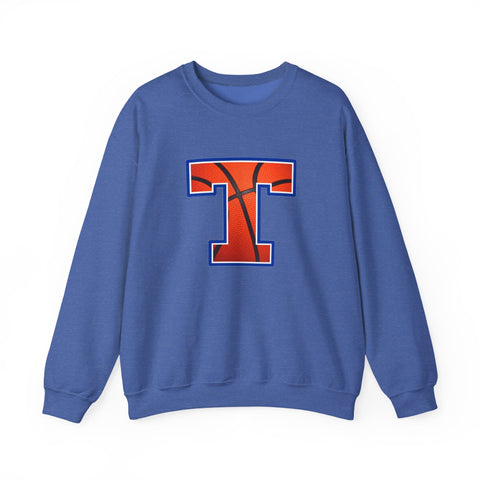 Tuslaw Mustangs Basketball Monogram Crewneck Sweatshirt in Heather Sport Royal