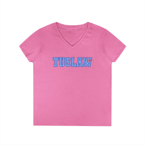 Tuslaw Mustangs Ladies - Bingham Style Tuslaw V-Neck T-Shirt