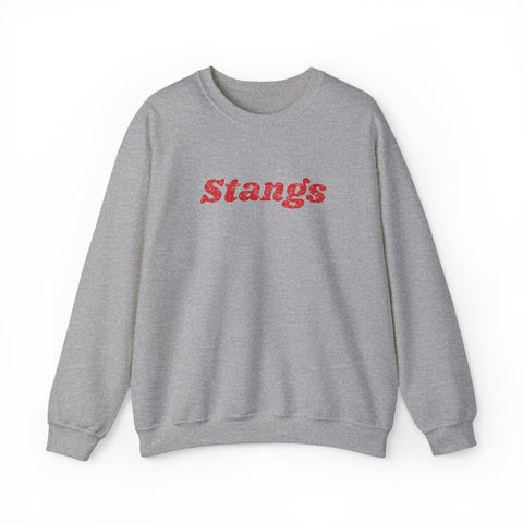 Tuslaw Mustangs — Retro Stangs Glitter Crewneck in Sport Grey