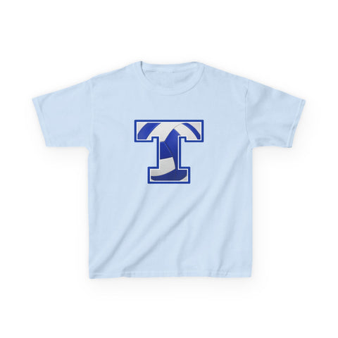 Tuslaw Mustangs Volleyball Monogram Kids T-Shirt in Light Blue