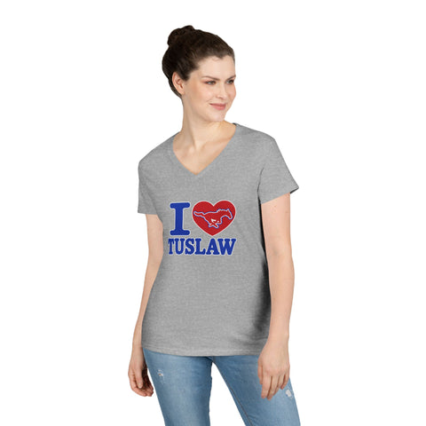 Tuslaw Mustangs Ladies — I Heart Tuslaw V-Neck T-Shirt