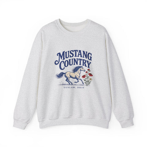 Tuslaw Mustangs Mustang Country Crewneck Sweatshirt in Ash