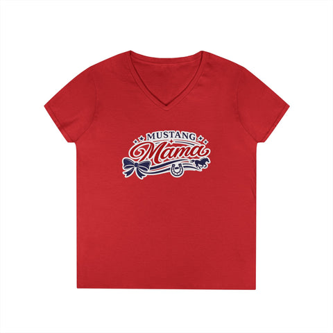 Tuslaw Mustangs Ladies — Mustang Mama V-Neck T-Shirt