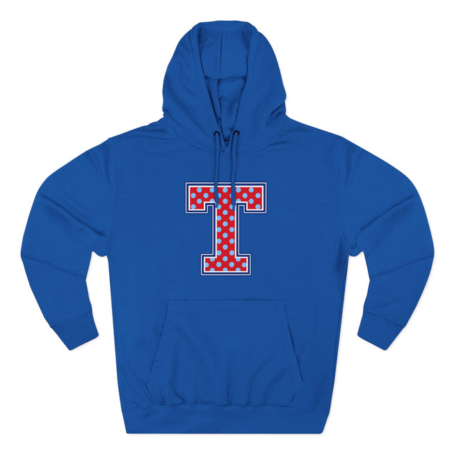 Tuslaw Mustangs — Red Polka Dot Monogram Hoodie (No Bow)