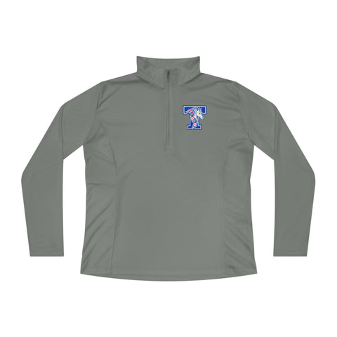 Tuslaw Mustangs Floral Mane Monogram Women’s Quarter-Zip in Grey Concrete