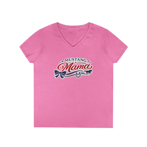 Tuslaw Mustangs Ladies — Mustang Mama V-Neck T-Shirt