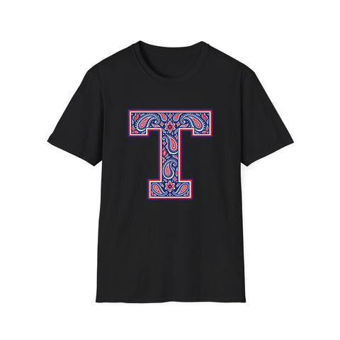 Tuslaw Mustangs Paisley Monogram T-Shirt in Black