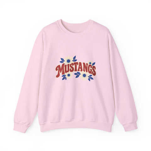Tuslaw Mustangs in Bloom Crewneck Sweatshirt in Light Pink