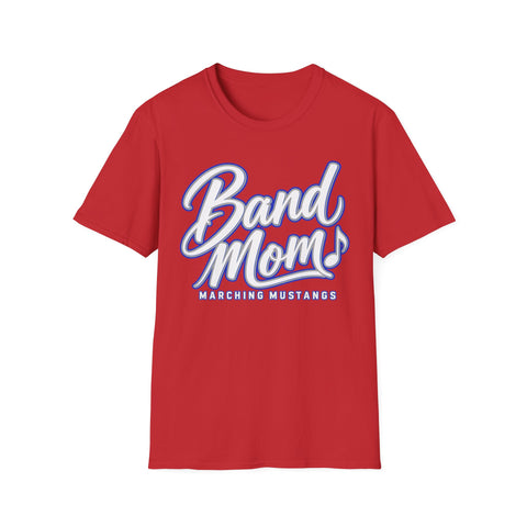 Tuslaw Marching Mustangs Band Mom T-Shirt in Red