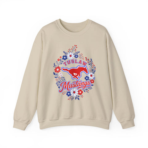 Tuslaw Mustangs – Floral Wreath Crewneck
