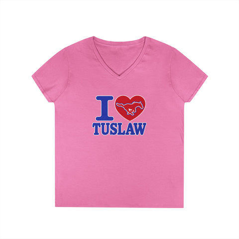 Tuslaw Mustangs Ladies — I Heart Tuslaw V-Neck T-Shirt