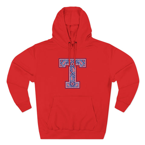 Tuslaw Mustangs Paisley Monogram Hoodie in Red