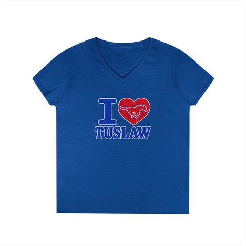 Tuslaw Mustangs Ladies — I Heart Tuslaw V-Neck T-Shirt